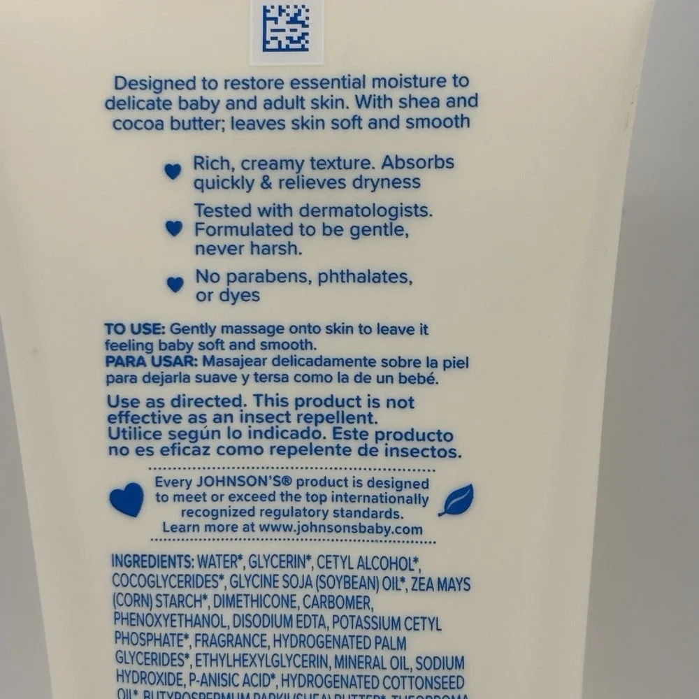 Johnson's Creamy Oil for Baby, Moisturizing Body Lotion with Shea & Cocoa Butter